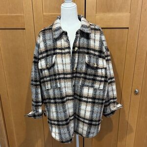 Good American Textured Wool Blend Jacket